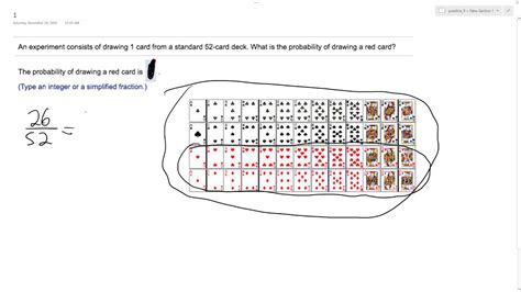 Probability of drawing red cards .